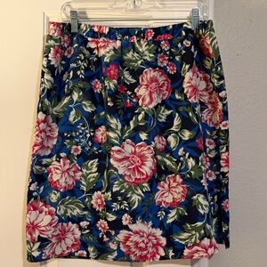 LOFT Floral Skirt, Size Large